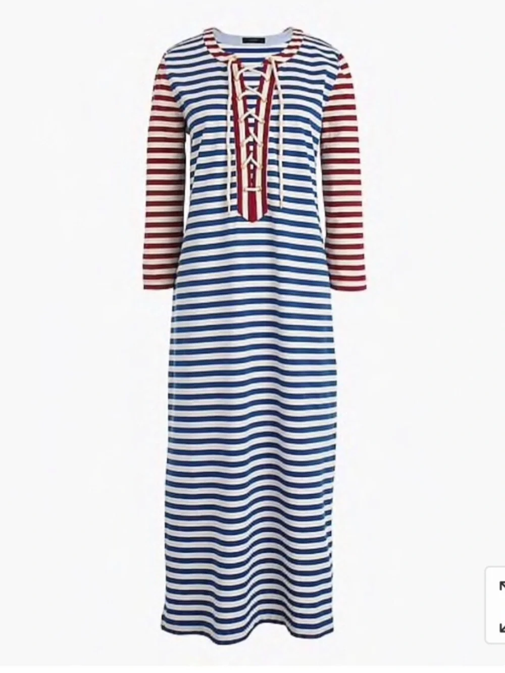 NEW J.Crew Sammie Striped Lace Up Midi Dress Size XXS 36497